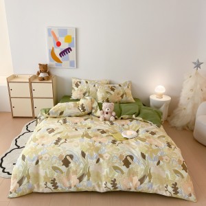 High-quality home pure cotton pure cotton printed four-piece suit