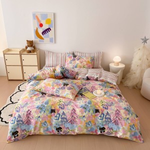 High-quality home pure cotton pure cotton printed four-piece suit