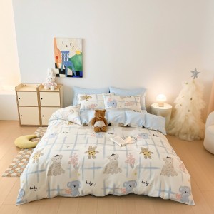 High-quality home pure cotton pure cotton printed four-piece suit