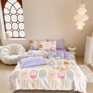 High-quality home pure cotton pure cotton printed four-piece suit