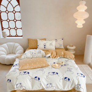 High-quality home pure cotton pure cotton printed four-piece suit