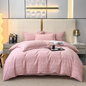 High-end cotton jet thickened brushed printed four-piece set
