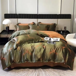 Exquisite European Light Luxury Satin Jacquard Brushed Four-Piece Set