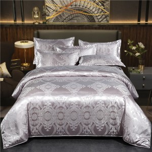 European-style light luxury satin jacquard and brushed jacquard four-piece set