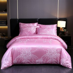 Exquisite European Light Luxury Satin Jacquard Brushed Four-Piece Set