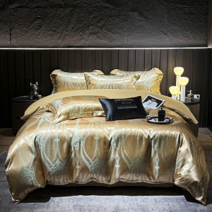 European-style light luxury satin jacquard and brushed jacquard four-piece set