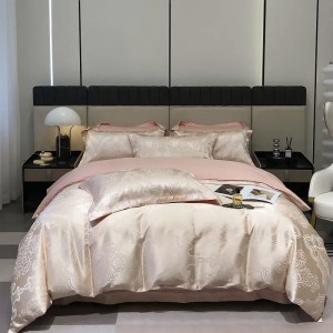 European-style light luxury satin jacquard and brushed jacquard four-piece set