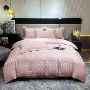 European-style light luxury satin jacquard and brushed jacquard four-piece set