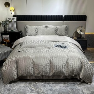 European-style light luxury satin jacquard and brushed jacquard four-piece set
