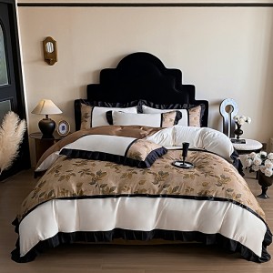 Light luxury ice silk digital printed summer quilt four-piece set