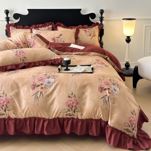 Exquisite and luxurious French lace retro style four-piece set