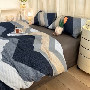 New pure cotton twill simple Nordic style four-piece suit