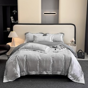 Home exquisite light luxury satin jacquard four-piece set