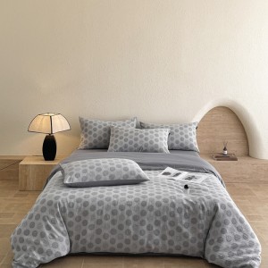 New A-type pure cotton color-woven washed three-layer yarn jacquard four-piece suit