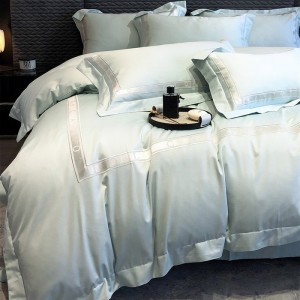 100-count pure cotton pure cotton embroidered solid color four-piece set