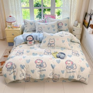 Exquisite and elegant all-cotton printed four-piece set