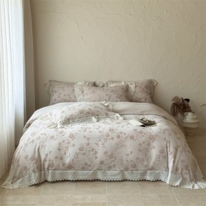 New linen cotton and linen jacquard four-piece set
