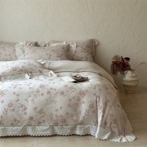 New linen cotton and linen jacquard four-piece set