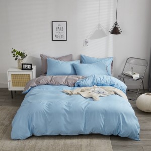 Simple student dormitory two-piece solid color brushed four-piece set