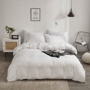 Simple student dormitory two-piece solid color brushed four-piece set