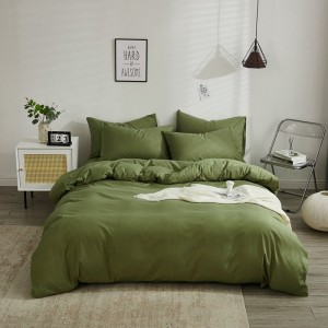 Simple student dormitory two-piece solid color brushed four-piece set