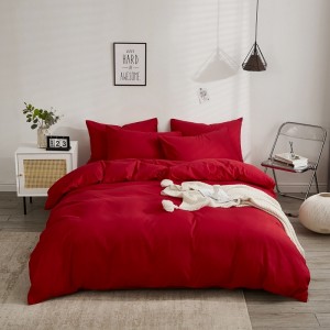 Simple student dormitory two-piece solid color brushed four-piece set