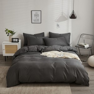 Simple student dormitory two-piece solid color brushed four-piece set