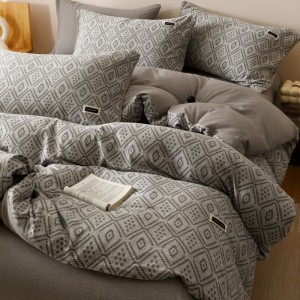 Cotton and linen style yarn-dyed jacquard  washed cotton  and pure cotton four-piece suit
