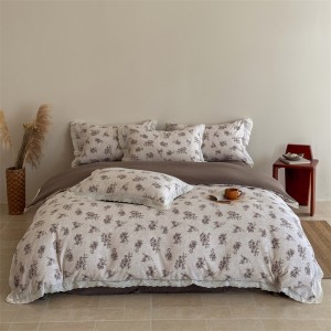 New Class A crinkle-printed hemp linen and cotton four-piece set