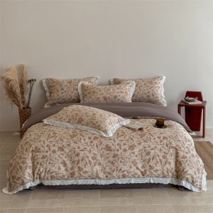 New Class A crinkle-printed hemp linen and cotton four-piece set