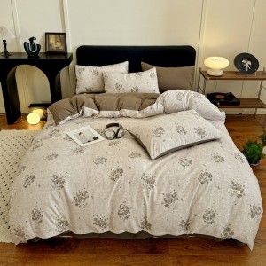 Autumn/winter hot-selling high-weight thickened linen and crinkle-printed four-piece set