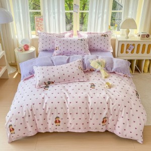 Thickened long-staple cotton brushed four-piece set