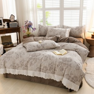 New Autumn Winter Retro Style Linen Crinkle Yarn Cotton Linen Four-Piece Set