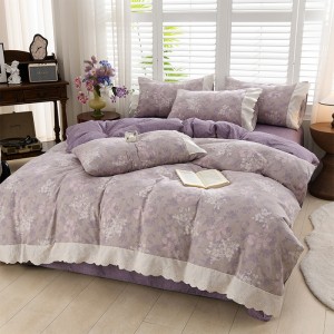 New Autumn Winter Retro Style Linen Crinkle Yarn Cotton Linen Four-Piece Set