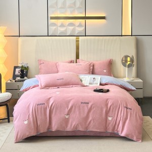New 100% cotton air-jet thickened brushed four-piece set