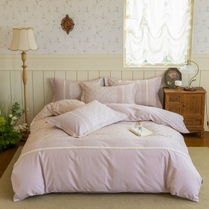 New craft-style embroidered, thickened, 100% cotton Tencel brushed four-piece set