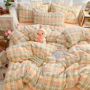 Fresh and refreshing double-layered gauze print four-piece set