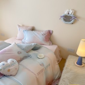2025 new autumn and winter 100s Australian cotton colorful embroidery duvet cover bed sheets four-piece bedding set
