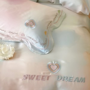 2025 new autumn and winter 100s Australian cotton colorful embroidery duvet cover bed sheets four-piece bedding set