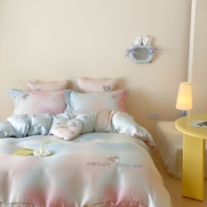 2025 new autumn and winter 100s Australian cotton colorful embroidery duvet cover bed sheets four-piece bedding set