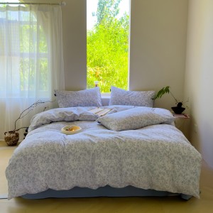 Simple Linen Thickened Heavy Weight Jacquard Linen Crinkle Yarn Four-Piece Set