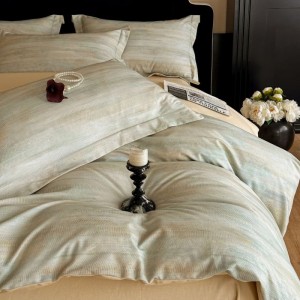 Class A 100 cotton digital printing four-piece set active sanded light luxury simple floral bed sheet three-piece set