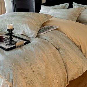 Class A 100 cotton digital printing four-piece set active sanded light luxury simple floral bed sheet three-piece set