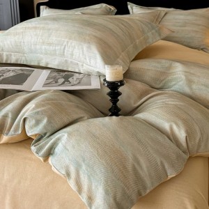 Class A 100 cotton digital printing four-piece set active sanded light luxury simple floral bed sheet three-piece set