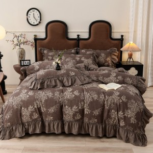 New autumn/winter thickened 130g high-weight repeating antique-style raw linen and linen four-piece set