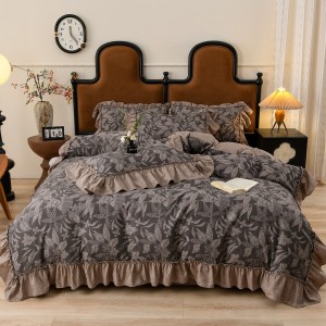 New autumn/winter thickened 130g high-weight repeating antique-style raw linen and linen four-piece set