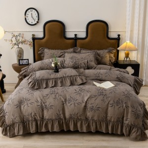 New autumn/winter thickened 130g high-weight repeating antique-style raw linen and linen four-piece set