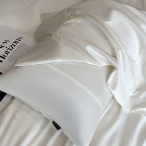 White new simple pure cotton satin jacquard duvet comforter cover four-piece bed sheets bedding set