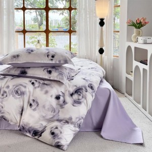 2025 new reactive digital printing duvet cover microfiber three-piece set double four-piece bedding set