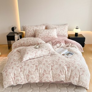 High-weight milk velvet three-dimensional skin-friendly embossed carved four-piece set